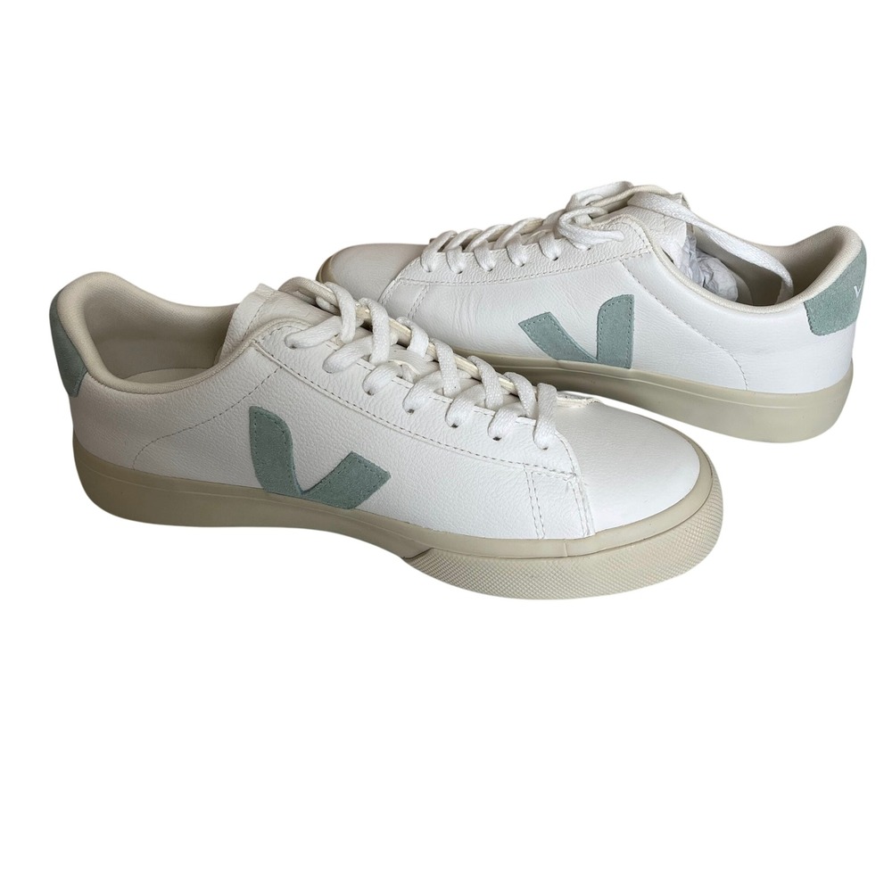 Veja Campo Sneaker Leather White Mint Green Women 10 - Picture 5 of 5